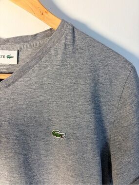 Lacoste Women’s Gray V-Neck Tee